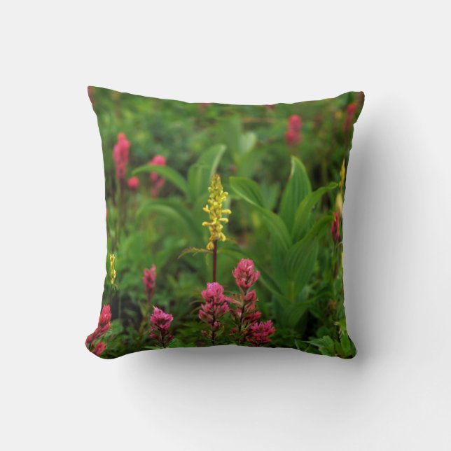 Summer Wildflowers Send Forth A Riot Of Colour Throw Pillow (Front)