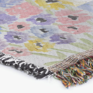 Summer Wildflowers Throw Blanket