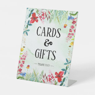 Summer Wildflowers Wedding Cards and Gifts Sign