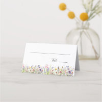 Summer wildflowers Wedding Place card