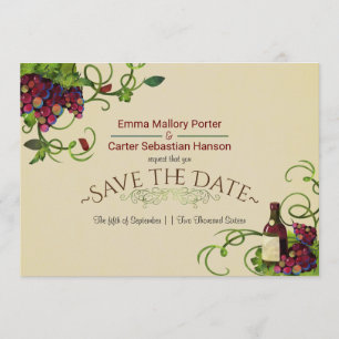 Summer Wine Vineyard Romantic Save the Date