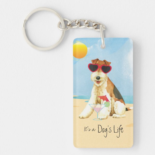 Summer Wire Fox Terrier Keychain (Front)