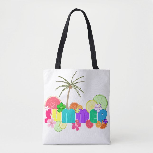 Summer (With Palm Tree) Tote Bag (Front)