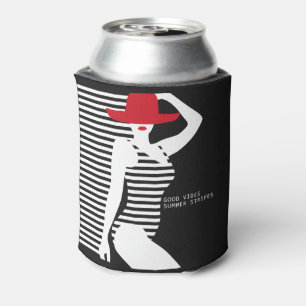 Summer Woman custom monogram can cooler