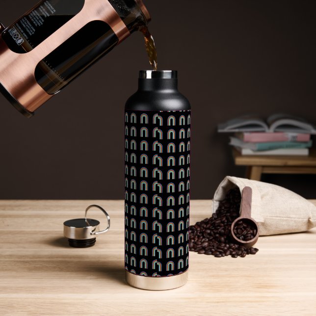 Summer Women's  Elegant Boho  Rainbow Water Bottle (Coffee)