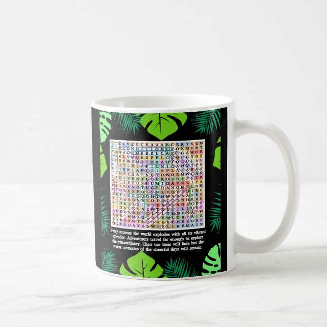 Summer Word Search Puzzle Coffee Mug (Right)