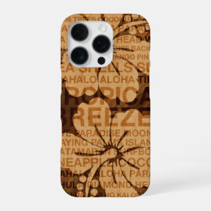 Summer Words Hawaiian Hibiscus Faux Wood  iPhone 16 Pro Case