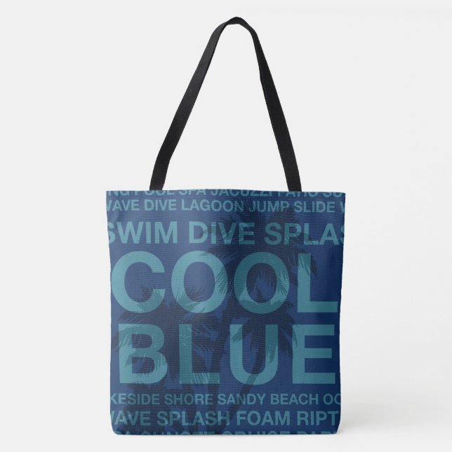 Summer Words Poolside and Palm Tree Beach Bag (Front)