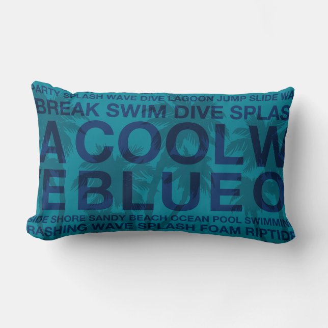 Summer Words Poolside and Palm Tree Pillows (Front)