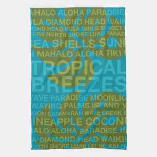 Summer Words Tropical and Monstera Leaf Towels
