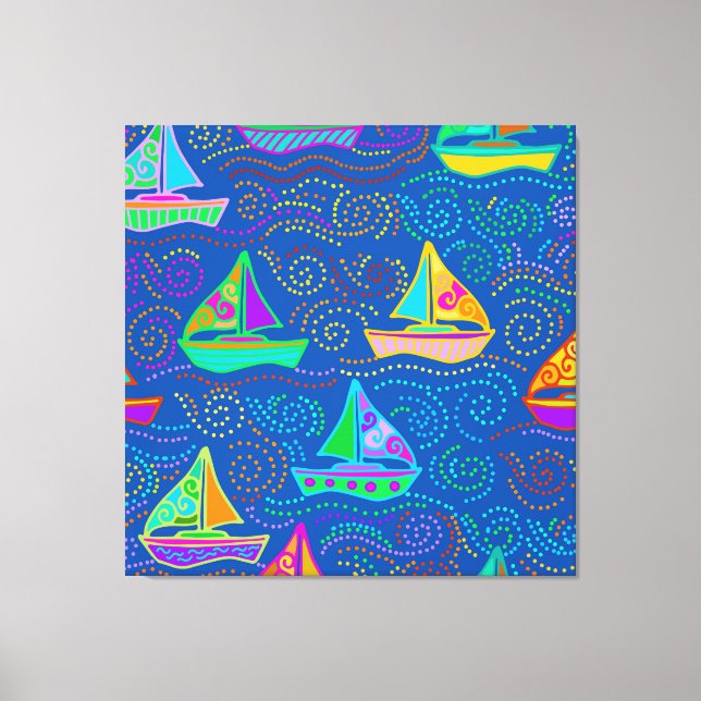 Summer Yachting Canvas Print (Front)