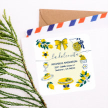 Summer Yellow La Dolce Vita Lemon Return Address