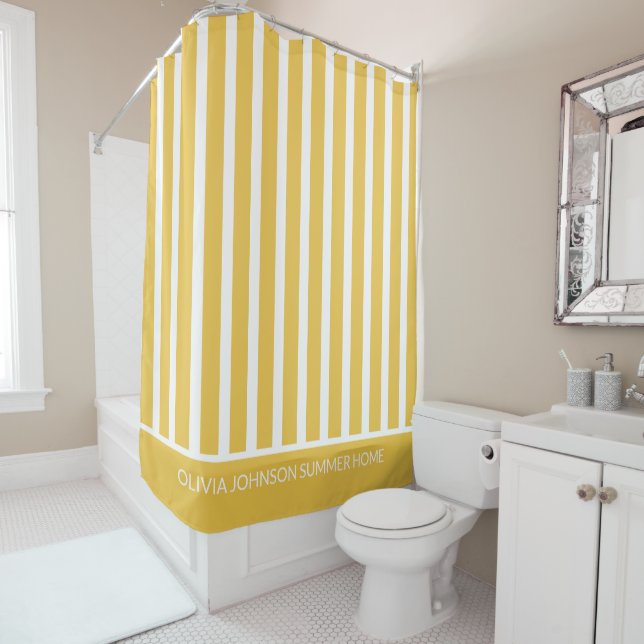 Summer Yellow Striped Customizable Name  (In Situ)