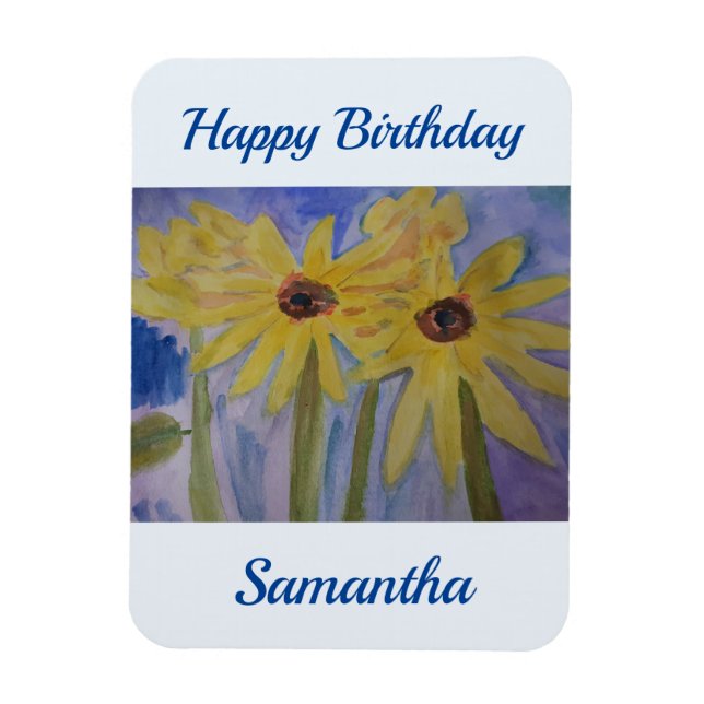 Summer Yellow Sunflowers Birthday  Magnet (Vertical)