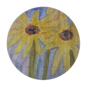 Summer Yellow Sunflowers Cutting Board