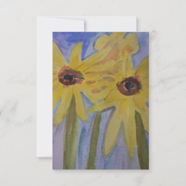 Summer Yellow Sunflowers Flat Card (Front)