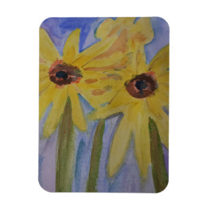 Summer Yellow Sunflowers Flexible Photo Magnet
