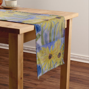 Summer Yellow Sunflowers Medium Table Runner