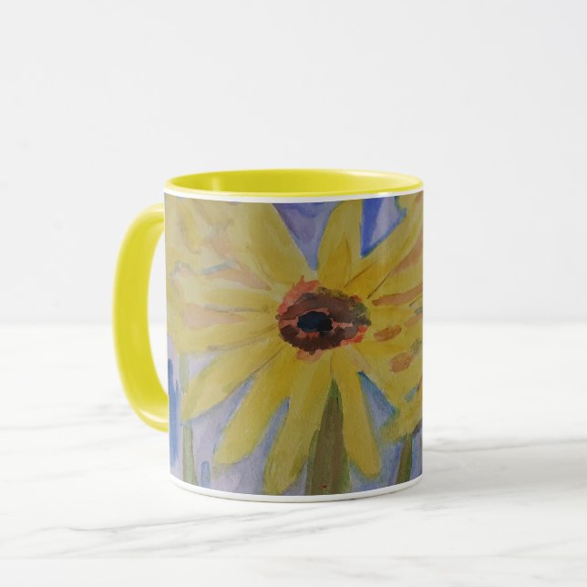 Summer Yellow Sunflowers Mug (Front Left)