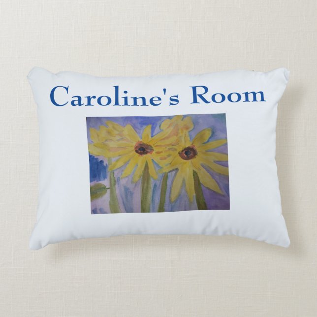 Summer Yellow Sunflowers Personalized  Accent Pillow (Front)