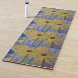 Summer Yellow Sunflowers Yoga Mat