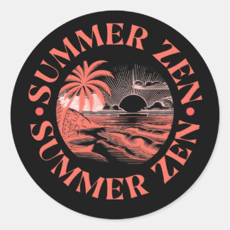 Summer Zen: Sun & Serenity Classic Round Sticker