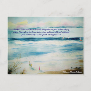 summerbeachwatercolor, Brothers and sisters,thi... Postcard
