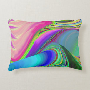 Summerfeeling , Abstract 3D Rainbowart Accent Pillow