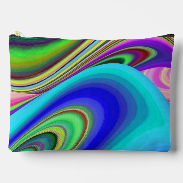 Summerfeeling , Abstract 3D Rainbowart Accessory Pouch (Front)