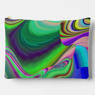 Summerfeeling , Abstract 3D Rainbowart Accessory Pouch