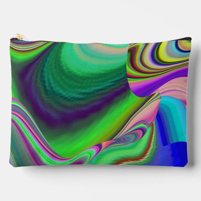 Summerfeeling , Abstract 3D Rainbowart Accessory Pouch (Front)