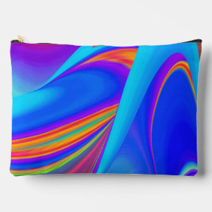 Summerfeeling , Abstract 3D Rainbowart Accessory Pouch