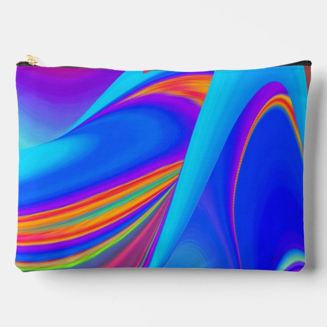 Summerfeeling , Abstract 3D Rainbowart Accessory Pouch (Front)