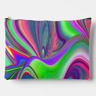 Summerfeeling , Abstract 3D Rainbowart Accessory Pouch