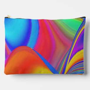 Summerfeeling , Abstract 3D Rainbowart Accessory Pouch