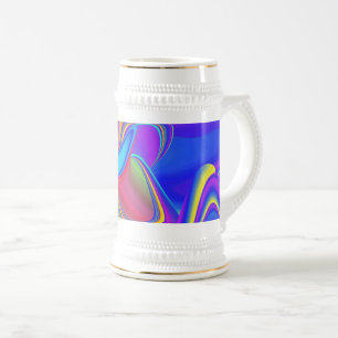 Summerfeeling , Abstract 3D Rainbowart Beer Stein