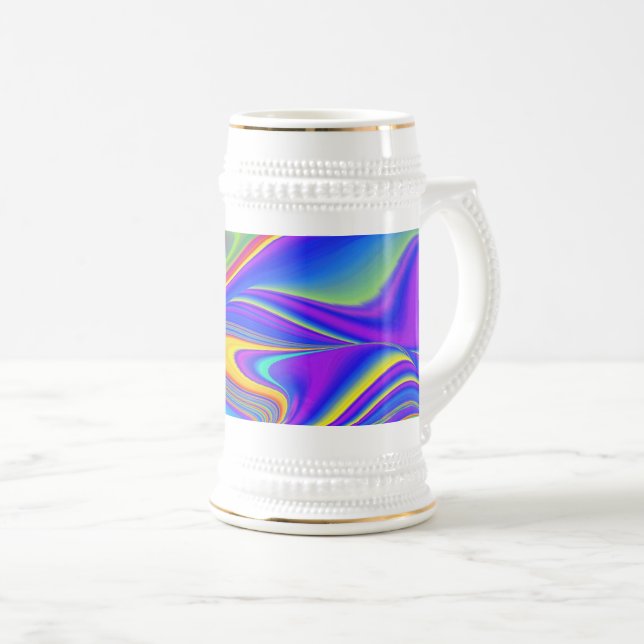 Summerfeeling , Abstract 3D Rainbowart Beer Stein (Front Right)