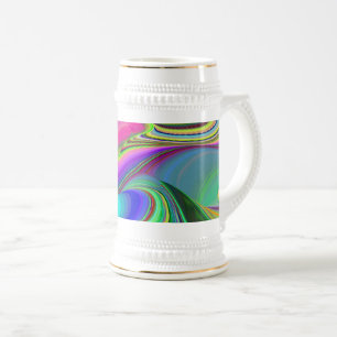 Summerfeeling , Abstract 3D Rainbowart Beer Stein