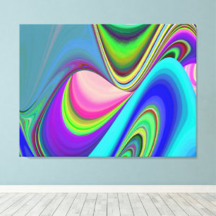 Summerfeeling , Abstract 3D Rainbowart Canvas Print