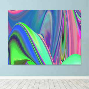 Summerfeeling , Abstract 3D Rainbowart Canvas Print
