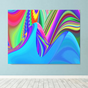 Summerfeeling , Abstract 3D Rainbowart Canvas Print