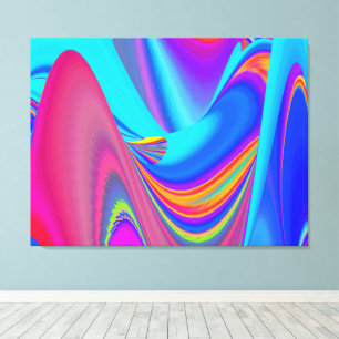 Summerfeeling , Abstract 3D Rainbowart Canvas Print