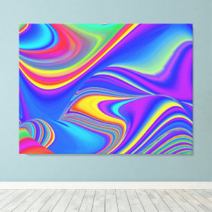 Summerfeeling , Abstract 3D Rainbowart Canvas Print