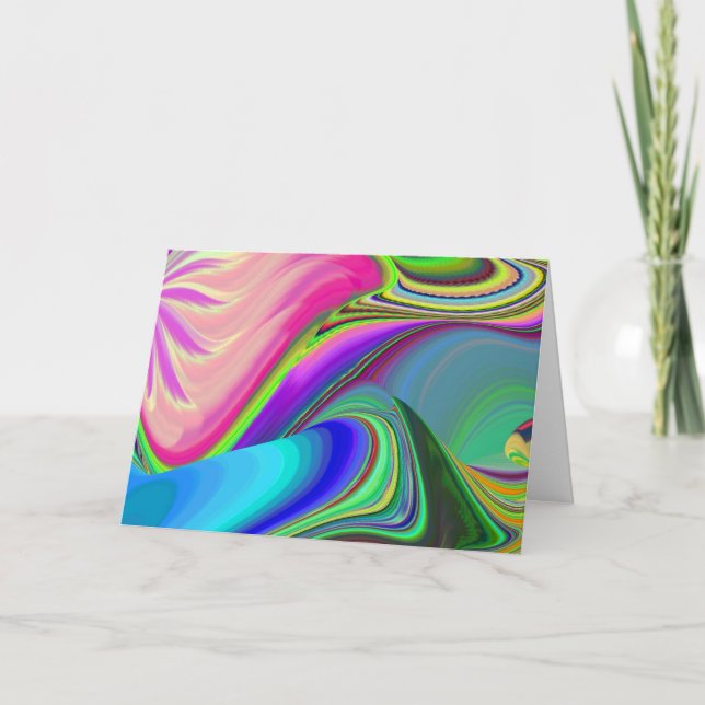 Summerfeeling , Abstract 3D Rainbowart Card (Front)
