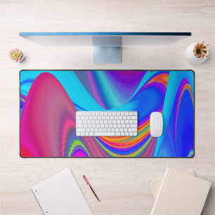 Summerfeeling , Abstract 3D Rainbowart Desk Mat