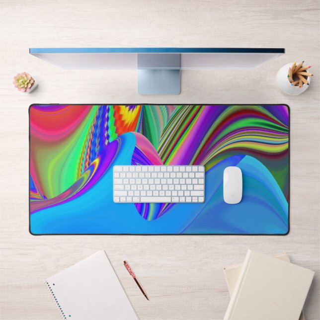 Summerfeeling , Abstract 3D Rainbowart Desk Mat (Office 1)