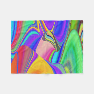 Summerfeeling , Abstract 3D Rainbowart Fleece Blanket