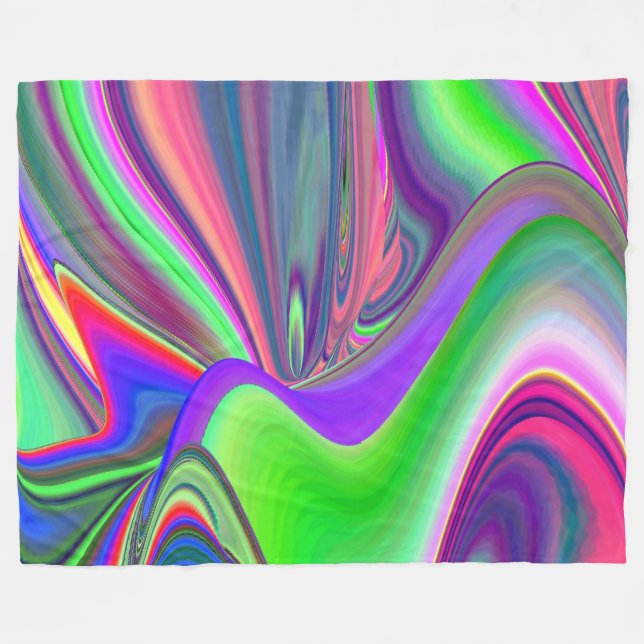Summerfeeling , Abstract 3D Rainbowart Fleece Blanket (Front (Horizontal))