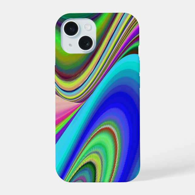 Summerfeeling , Abstract 3D Rainbowart iPhone 15 Case (Back)