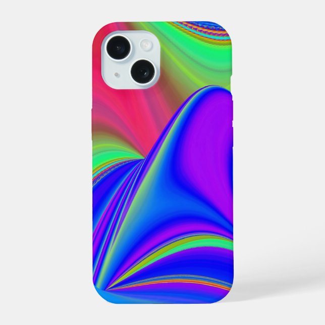 Summerfeeling , Abstract 3D Rainbowart iPhone 15 Case (Back)